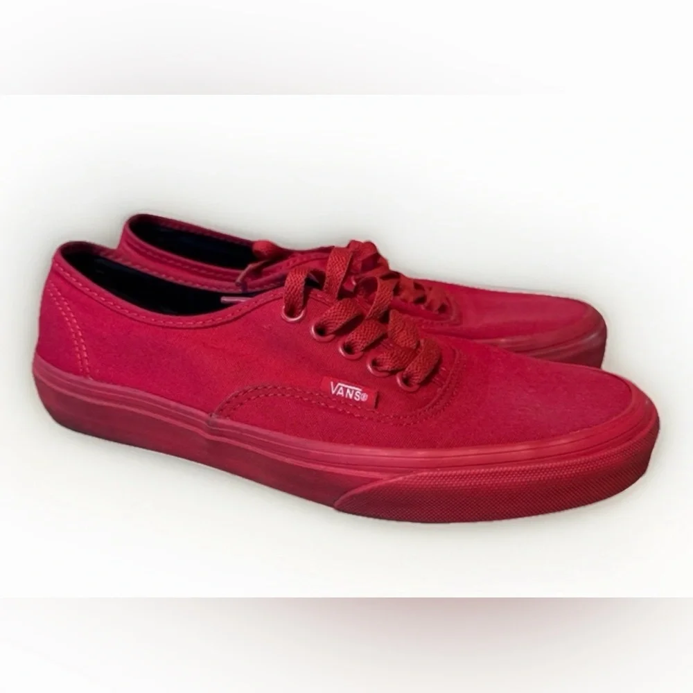 Vans Off the Wall Red Canvas low top Sneakers Women’s size 8 shoes